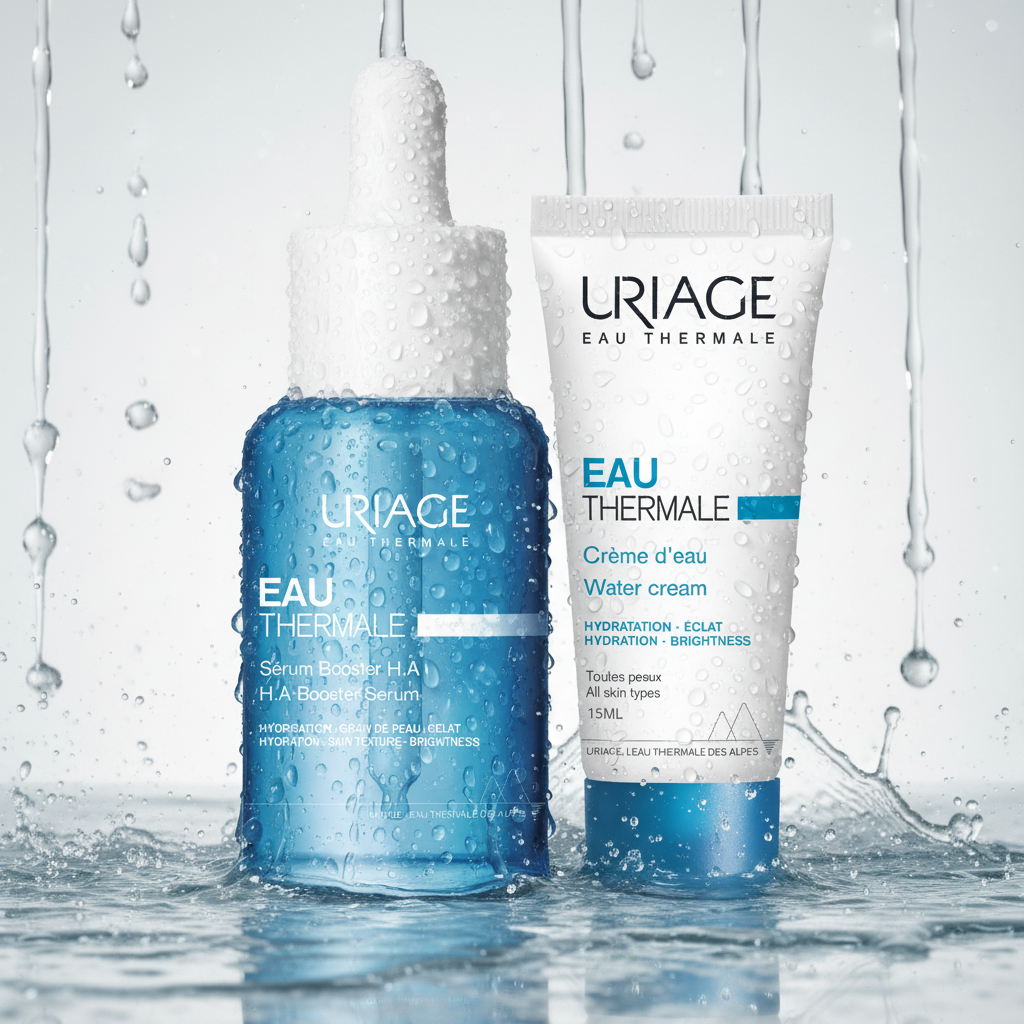 Kit HIDRATACION MAX Uriage Agua Suero Ácido Hialurónico al 1.5% GRATIS Uriage Agua Termal Crema Ligera x 15ml
