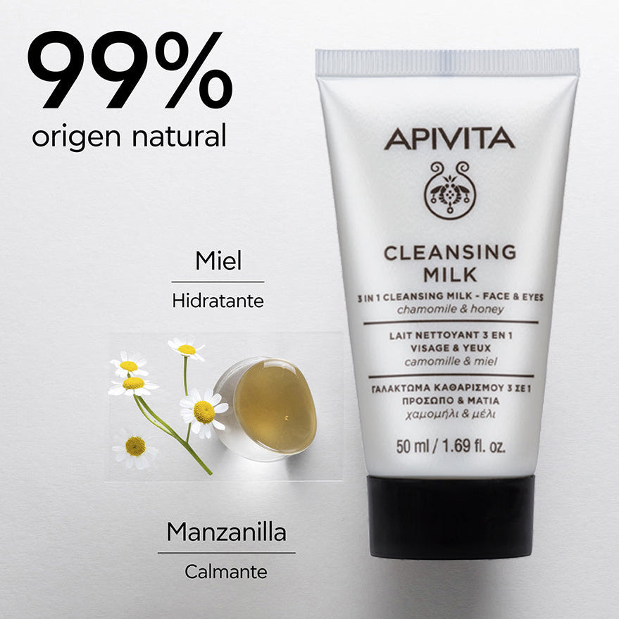Apivita 3 en 1 Leche Limpiadora x 50ml