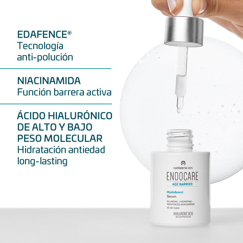 Kit HIDRATACIÓN, REPARACIÓN, SOLAR Age Barrier Hyaluboost Serum, GRATIS Heliocare Sensation