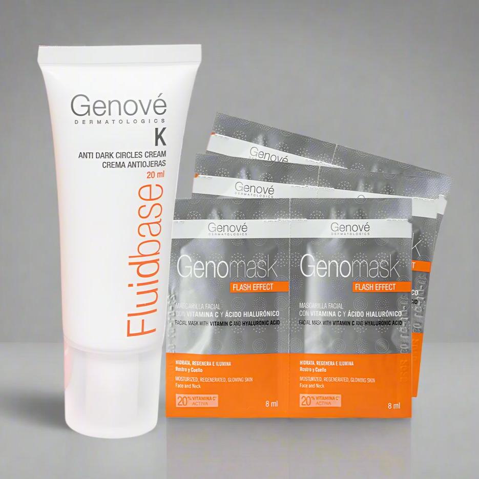 Kit 2x1 Fluidbase K Antiojeras - lleva gratis 6 Sachets de Genomask