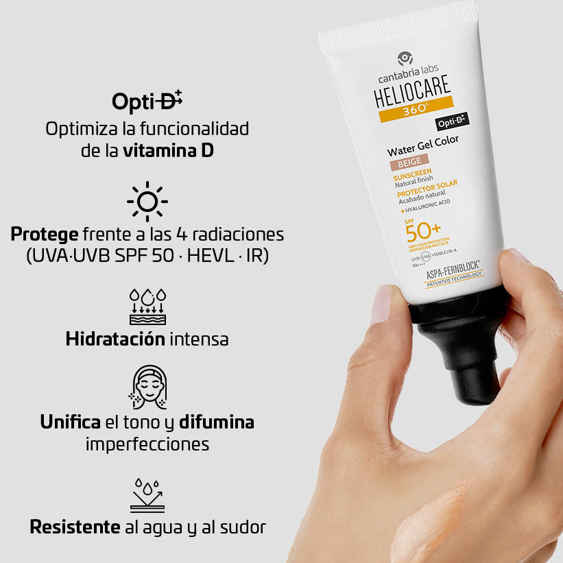 Heliocare 360° Water Gel Color Beige - Protector solar X 50ml