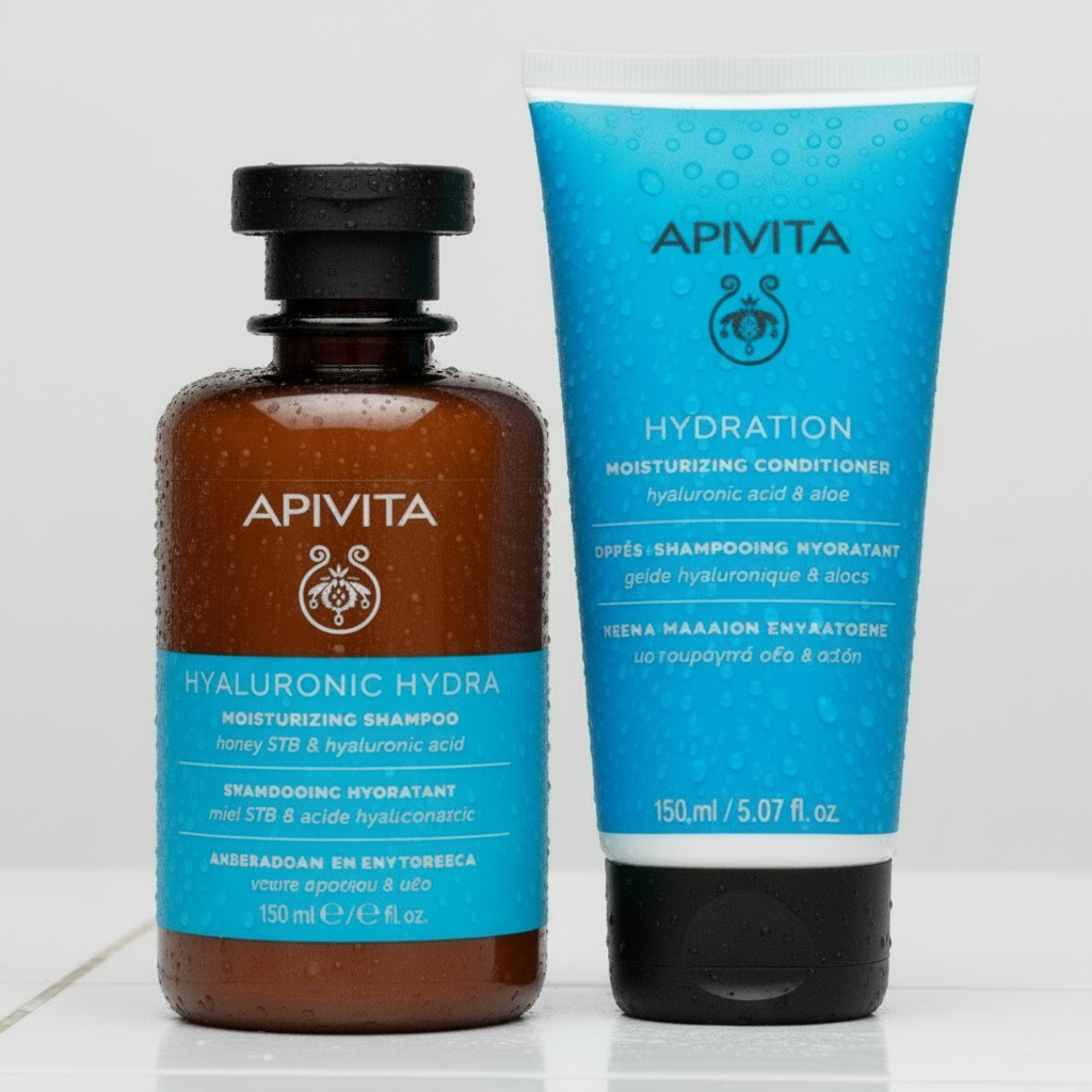 Kit HAIL HYDRA Apivita Hyaluronic Hydra Shampoo GRATIS Hyalu Hydra Acondicionador
