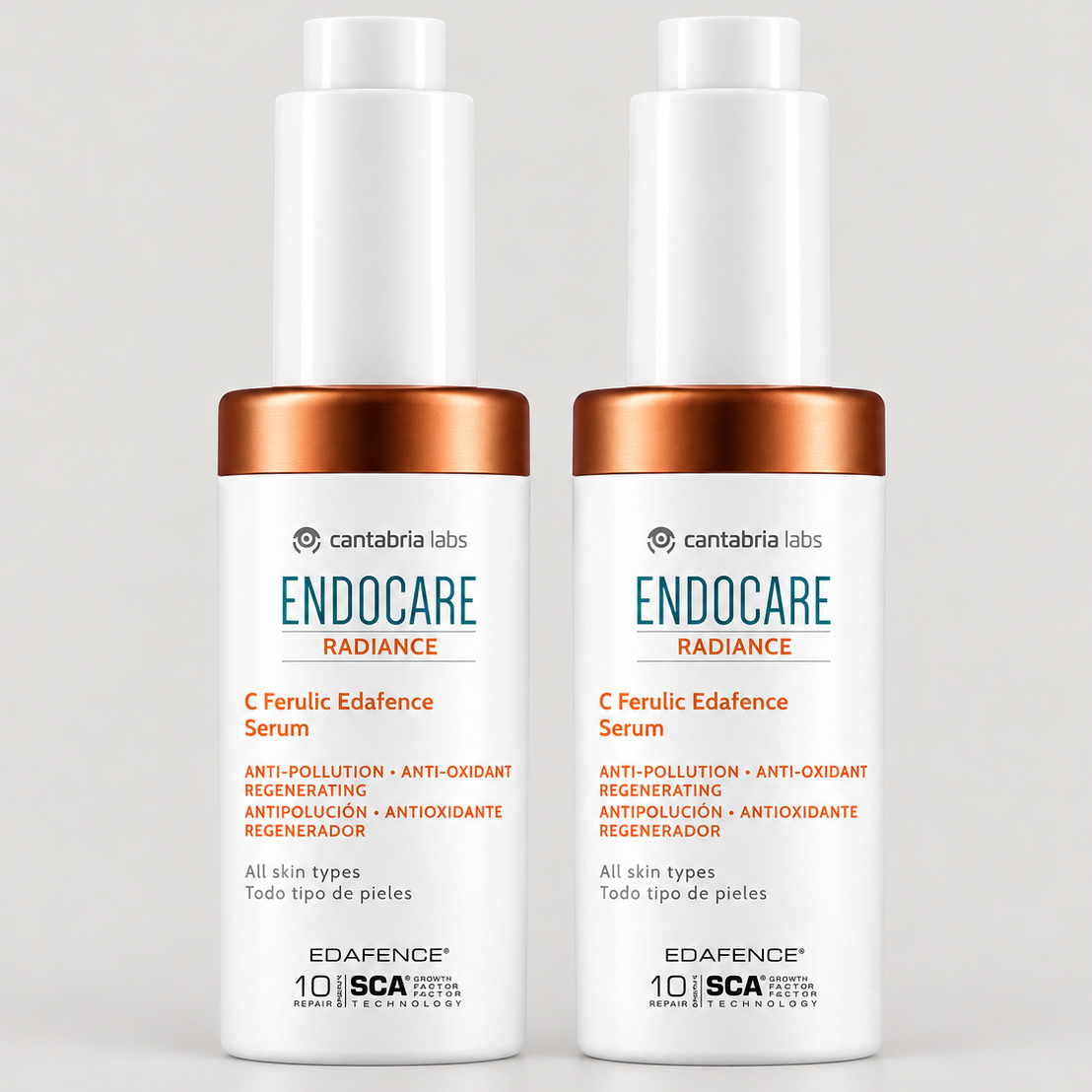 KIT 2x1 Endocare Radiance Ferulico+VitC(5%). Compra 1, lleva 2.