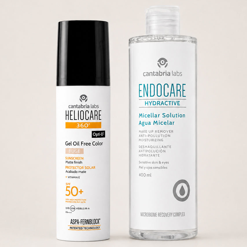 KIT TOP COLOR  Heliocare 360° Toque Seco Beige GRATIS Endocare Hydractive x 400ml