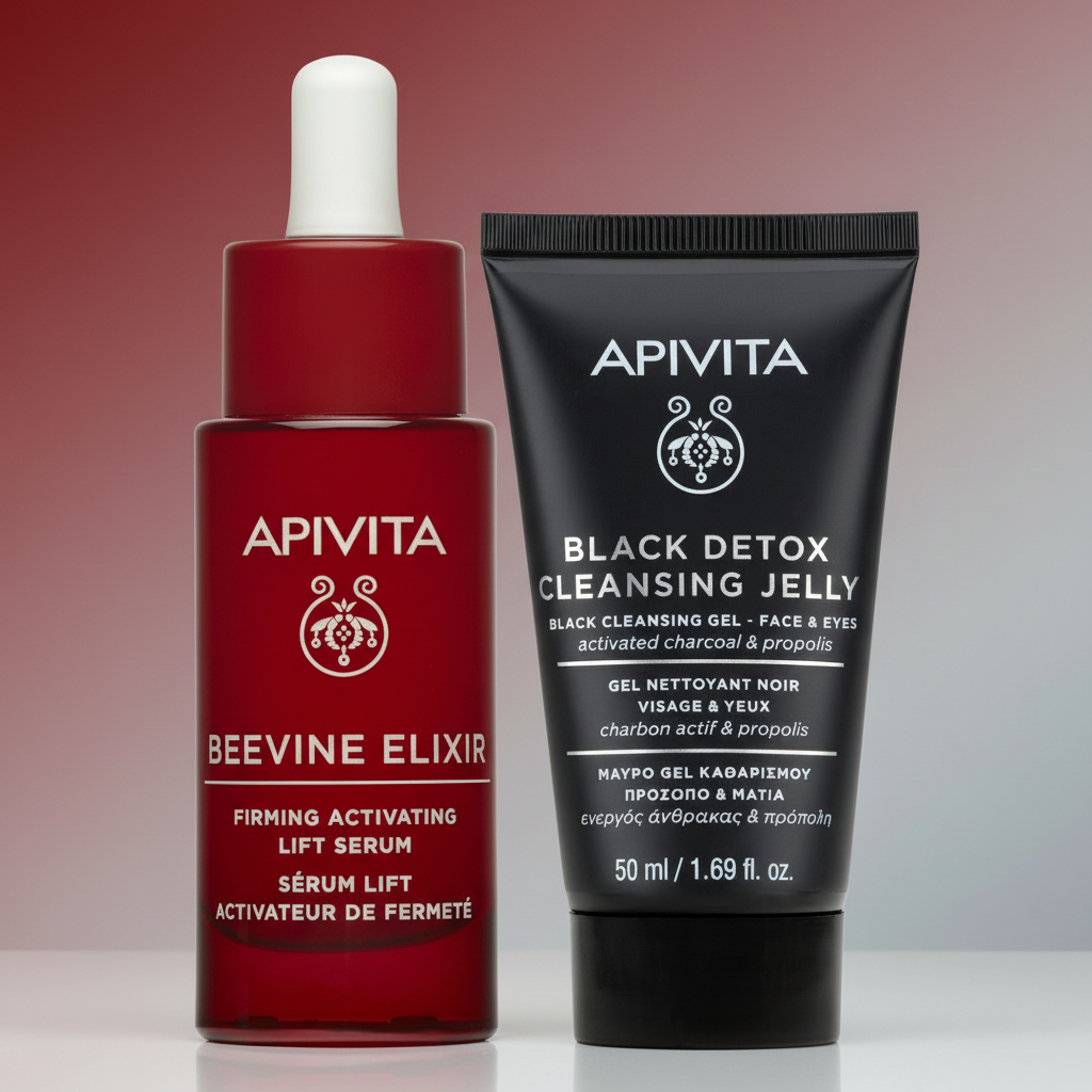 Kit Apivita Beevine Elixir Firming Serum GRATIS Apivita Black Detox Gel Limpiador 50ml