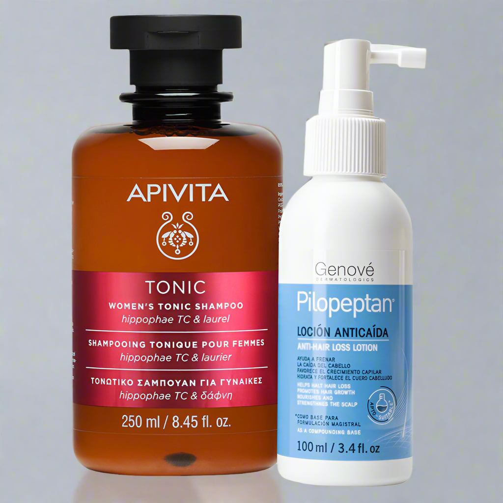 Kit PELO FUERTE compra Apivita Shampoo prevención caída Mujer GRATIS Pilopeptan Loción