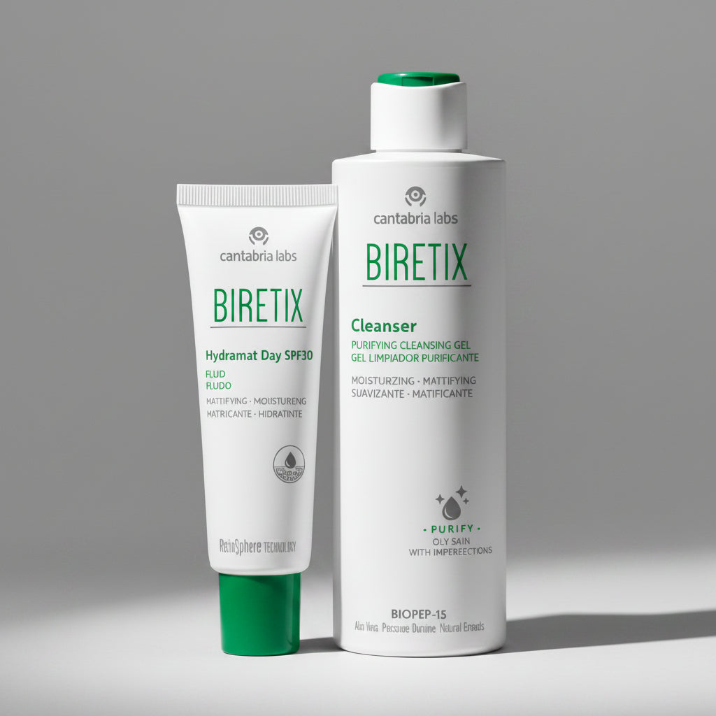 Kit RUTINA IMPERFECCIONES Biretix Hydramat Day SPF30 GRATIS Biretix Gel Limpiador X 200ml