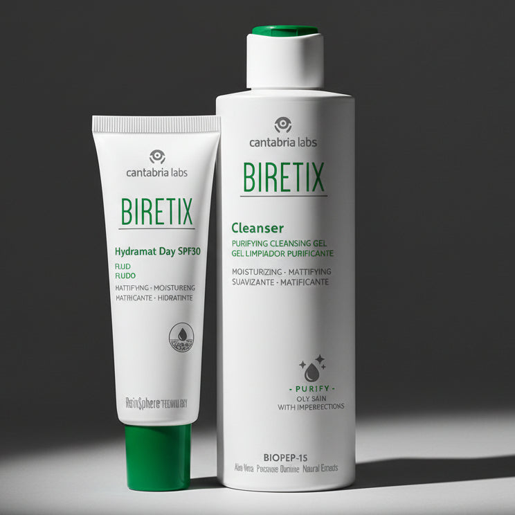 Kit RUTINA IMPERFECCIONES Biretix Hydramat Day SPF30 GRATIS Biretix Gel Limpiador X 200ml