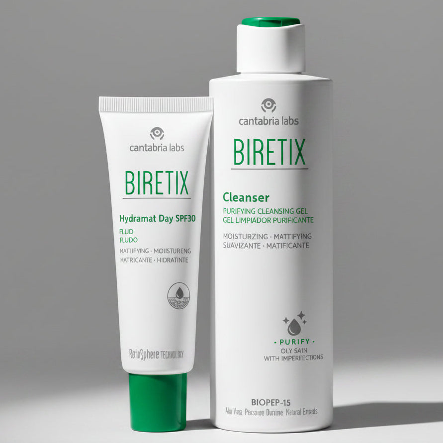 Kit RUTINA IMPERFECCIONES Biretix Hydramat Day SPF30 GRATIS Biretix Gel Limpiador X 200ml