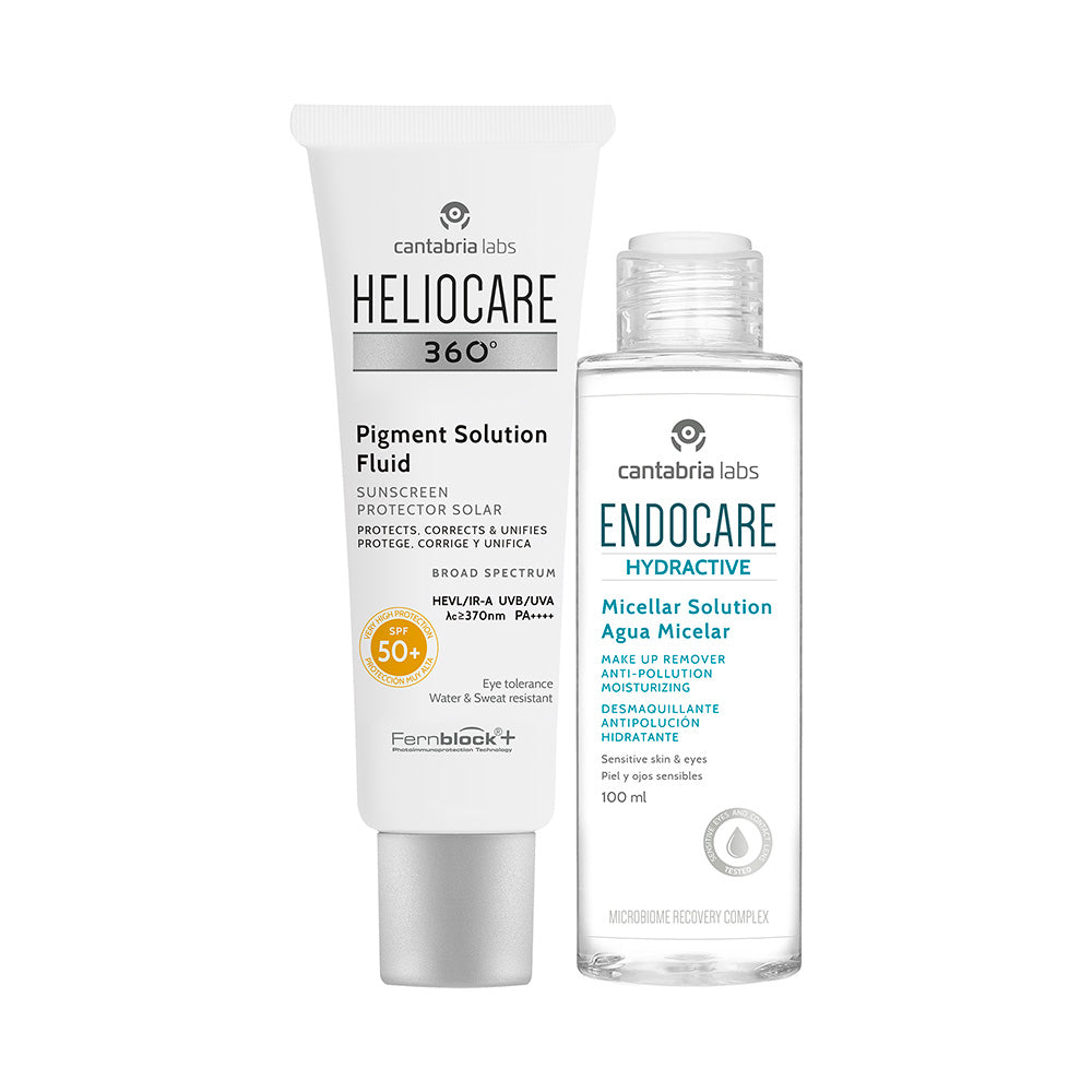 Kit 2x1 Heliocare Pigment Solution x 50 ml GRATIS Hydractive x 100 ml - CAJA AVERIADA