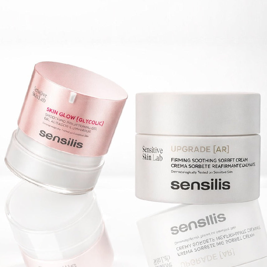 Kit Sensilis Skin Glow Glycolic Gel X 50ml GRATIS Upgrade (AR) Crema Calmante X 50ml