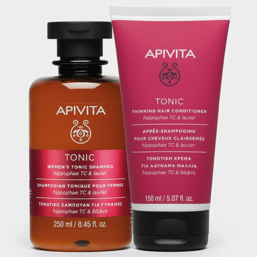 Kit MUJER APIVITA Shampoo prevención caída Mujer X 250ml GRATIS acondicionador tónico fortificante x 150 ml
