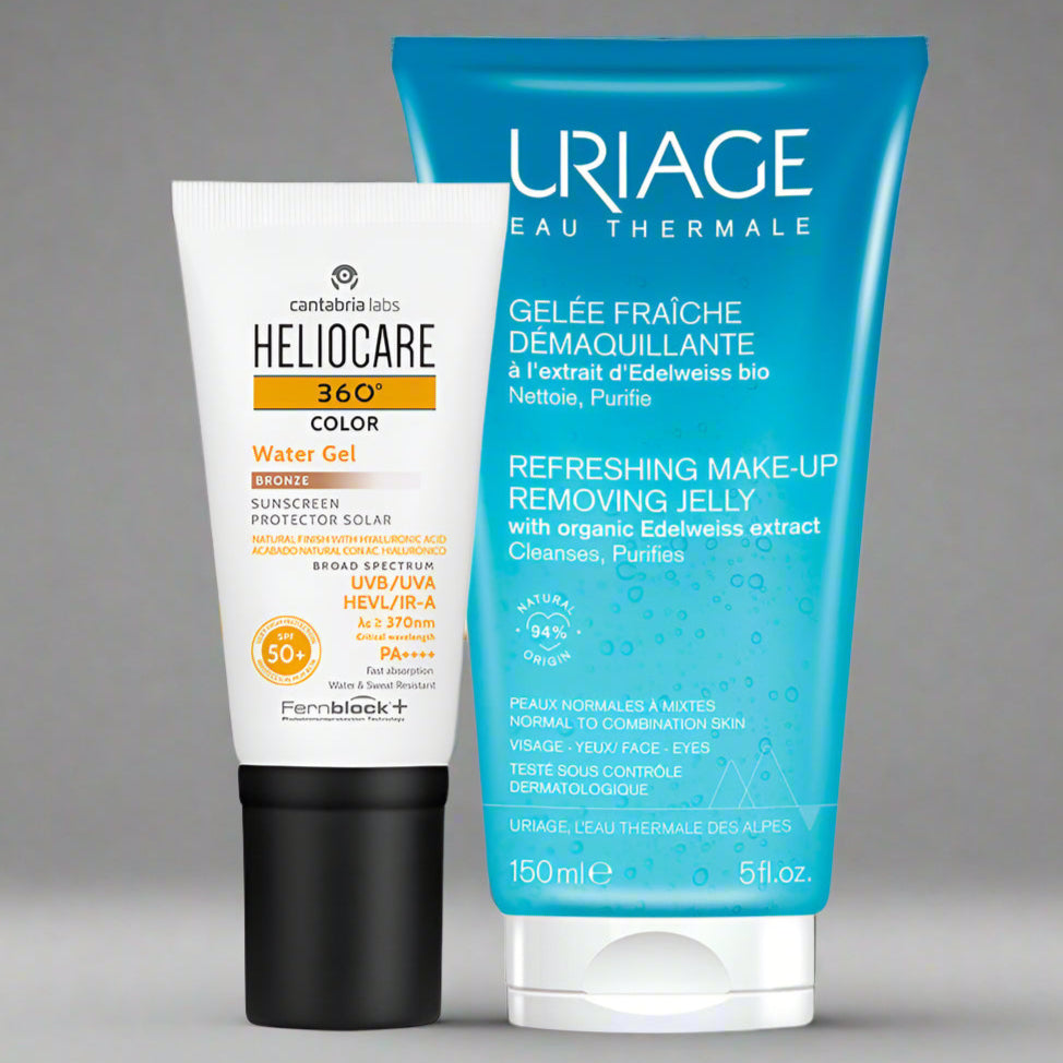 Kit ANTISOLAR LIMPIEZA compra Heliocare 360° Water Gel Bronce GRATIS Gel Desmaquillante 150ml