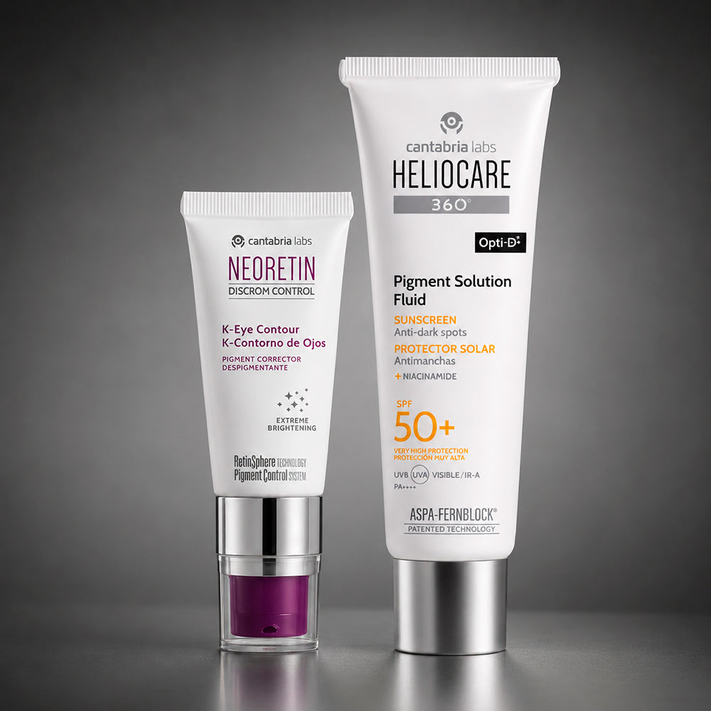 Kit ANTIOJERAS-ANTIMANCHAS Neoretin K Contorno ojos GRATIS Heliocare Pigment solution
