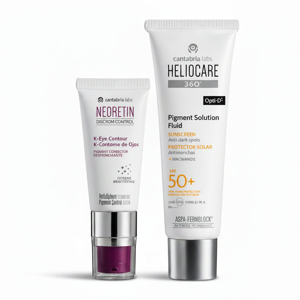 Kit ANTIOJERAS-ANTIMANCHAS Neoretin K Contorno ojos GRATIS Heliocare Pigment solution