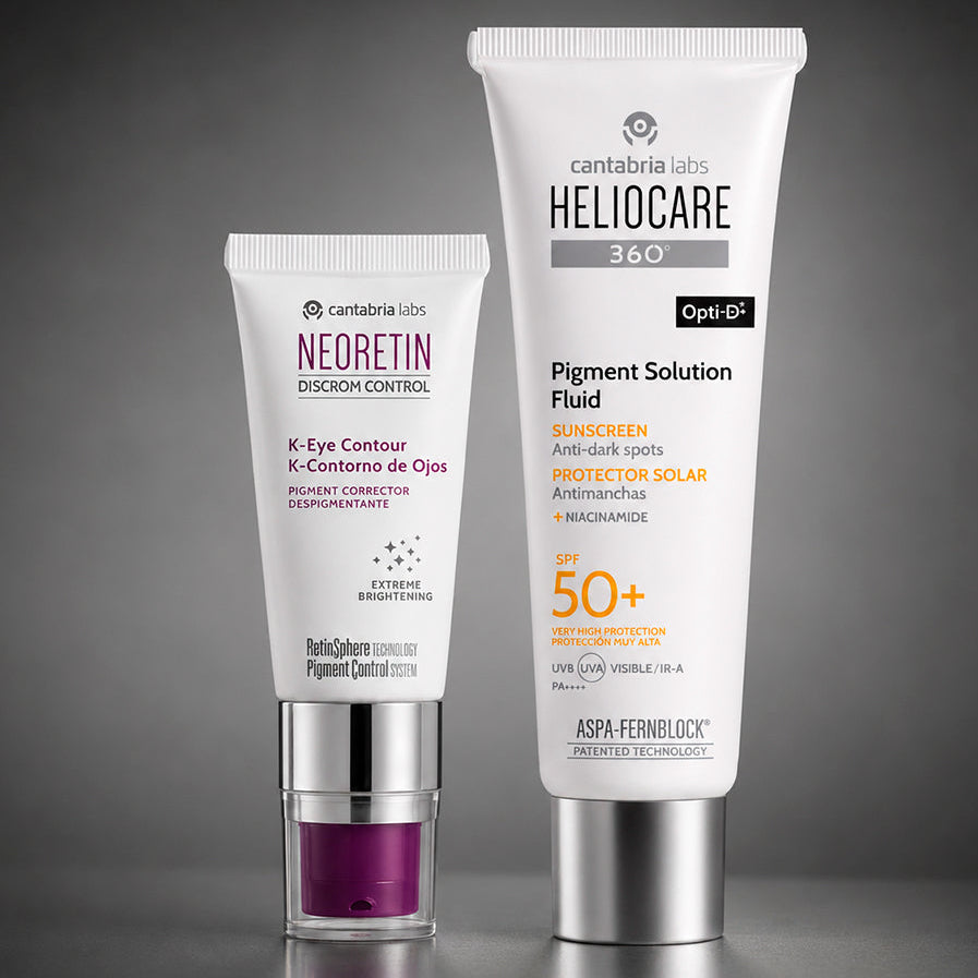 Kit ANTIOJERAS-ANTIMANCHAS Neoretin K Contorno ojos GRATIS Heliocare Pigment solution