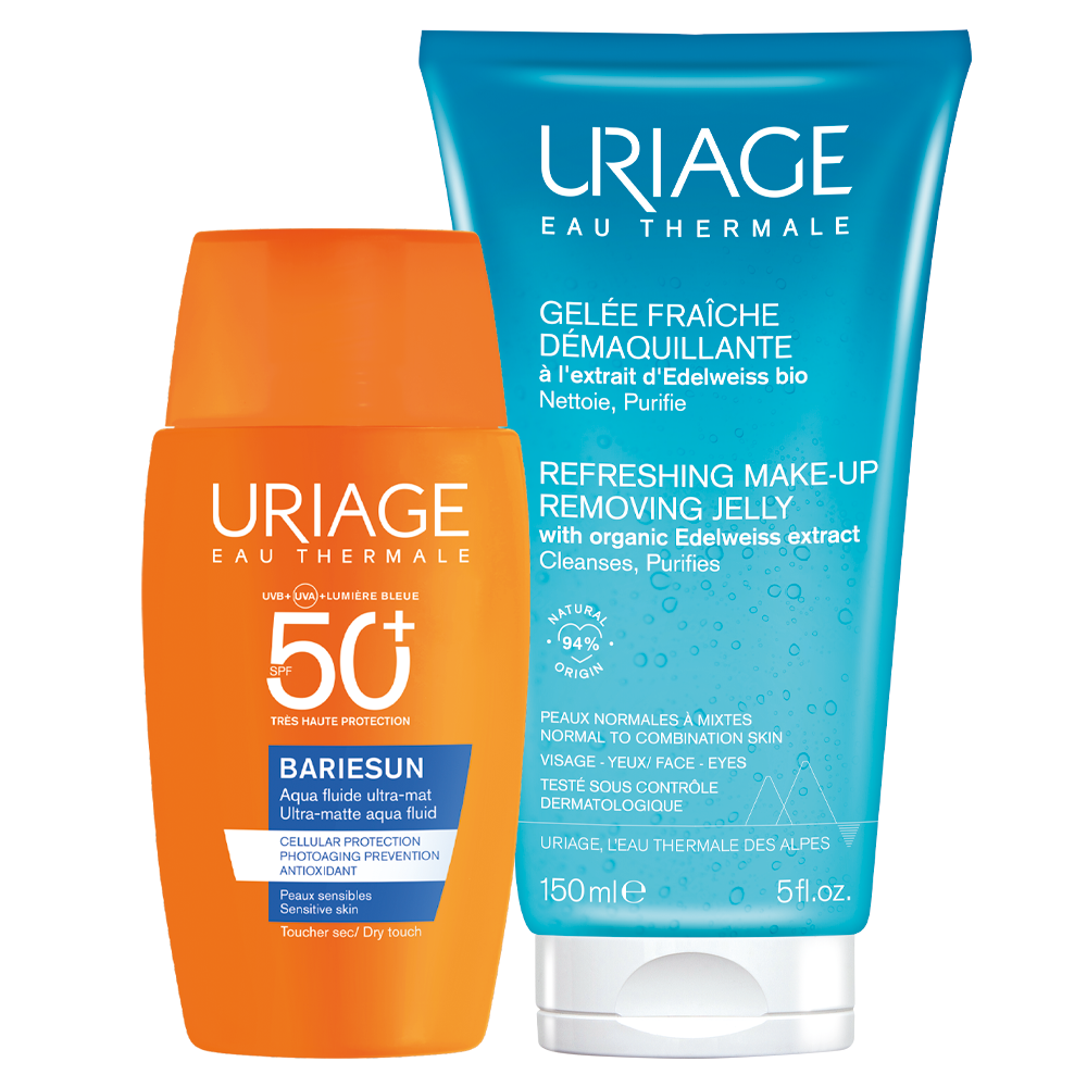 Kit Uriage Bariésun Aqua Ultra Mate SPF 50+ GRATIS Uriage Gel Desmaquillante Refrescante x 150ml