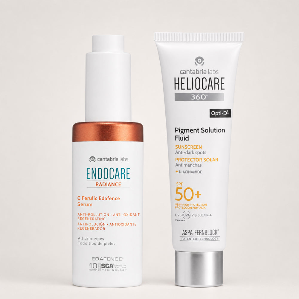Kit LUMINOSIDAD / MANCHAS Endocare Radiance C Ferulic GRATIS Heliocare Pigment Solution