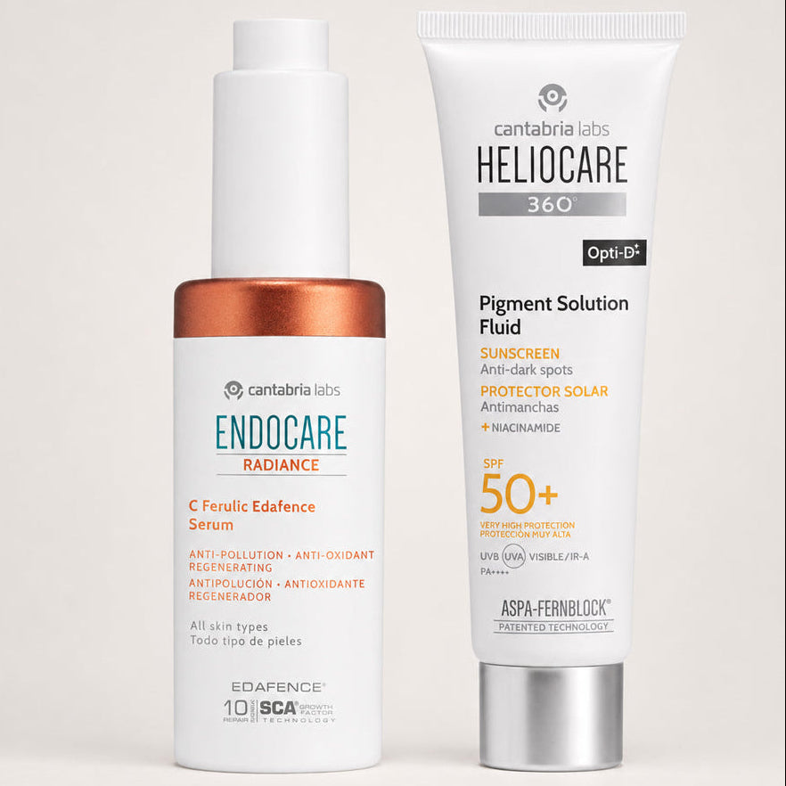 Kit Luminosidad/Manchas Endocare Radiance Ferulico+VitC(5%) GRATIS Heliocare Pigment Solution