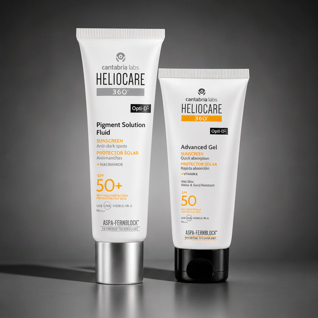 Kit MENOS MANCHAS Heliocare 360 Pigment Solution GRATIS Heliocare 360° Advanced Gel x 100ml