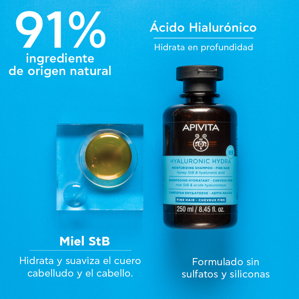 Kit Apivita Hyaluronic Hydra Mascarilla capilar GRATIS Apivita Hyalu Hydra Shampoo - Cabello Fino