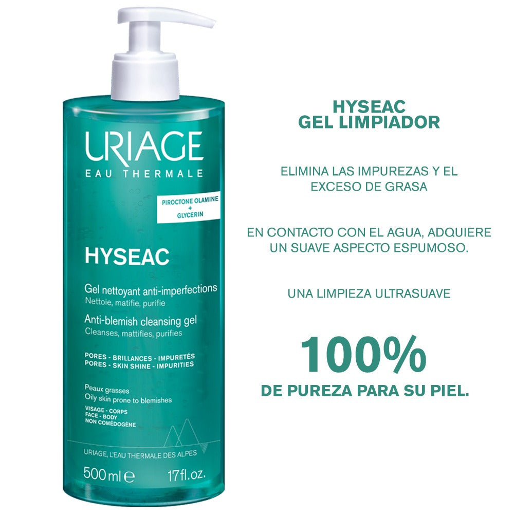 Uriage Hyséac Gel Limpiador X 500ml - Anti imperfecciones