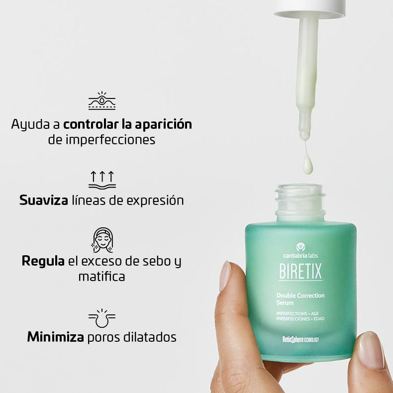 Kit AKNI/MANCHAS SOLAR Biretix Doble Suero Imperfecciones/Antiedad GRATIS Heliocare 360 Pigment