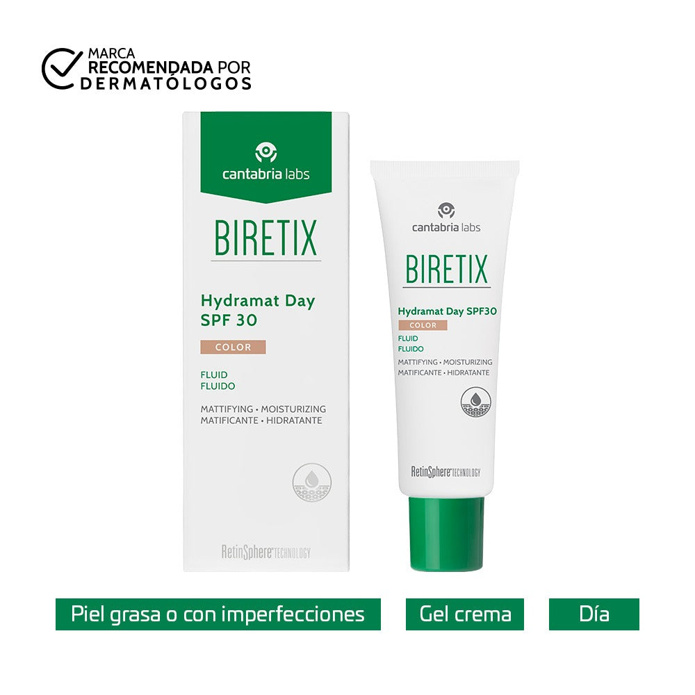 Biretix Hydramat Day Spf30 Color x 50ml - Anti Imperfecciones maquillaje