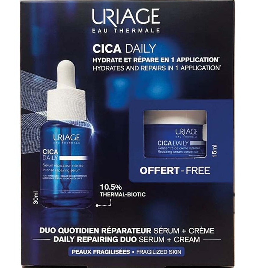 Kit Reparación Piel Uriage Cica Daily SUERO Y CREMA