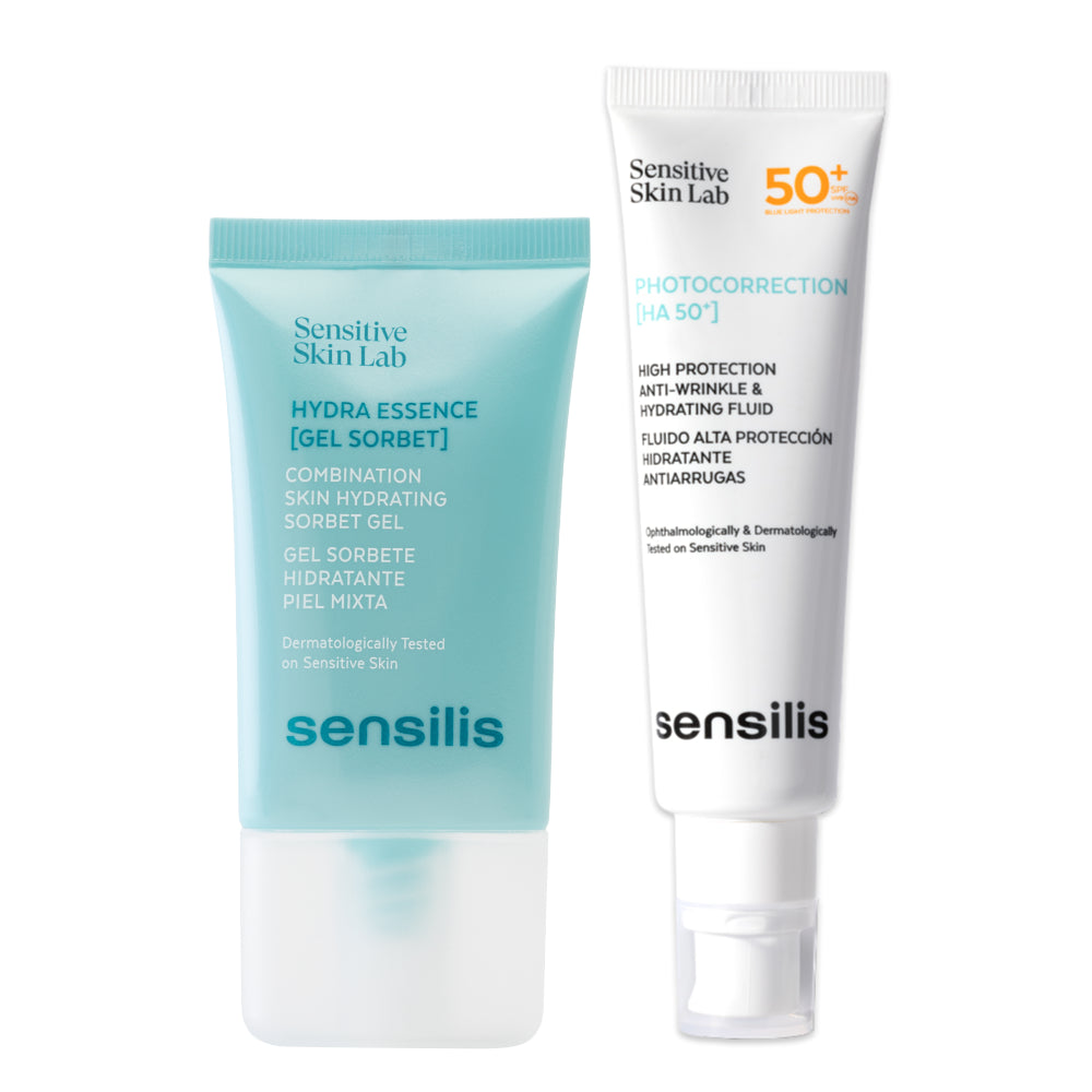 Kit Sensilis Hydra Essence Gel Sorbete x 40ml GRATIS Sensilis Photocorrection [HA 50+]