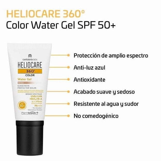 Heliocare 360° Water Gel Color Beige - Protector solar x 50ml
